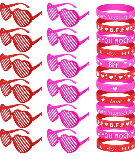 Regalos de San Valentín 12 anteojos y pulseras