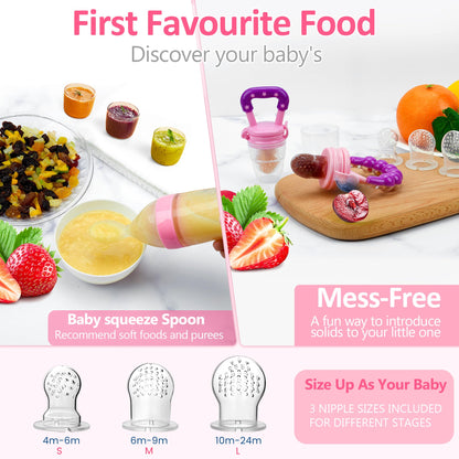 Chupete alimentador de frutas para bebés, paquete de 5