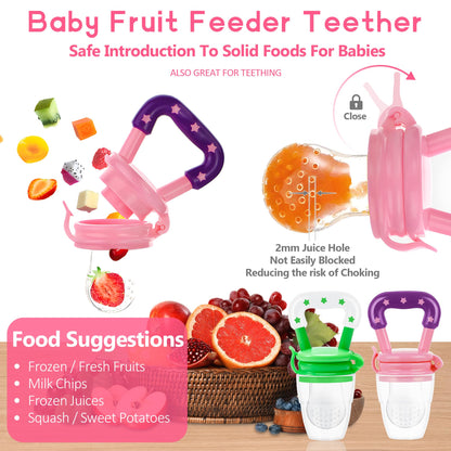 Chupete alimentador de frutas para bebés, paquete de 5