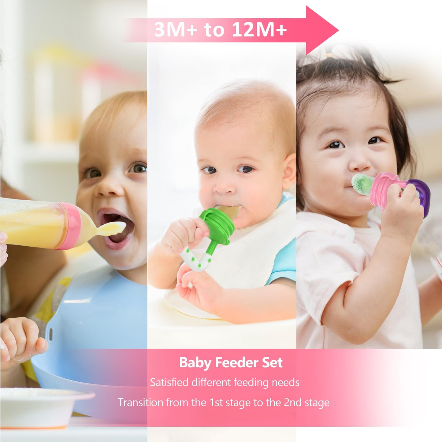 Chupete alimentador de frutas para bebés, paquete de 5