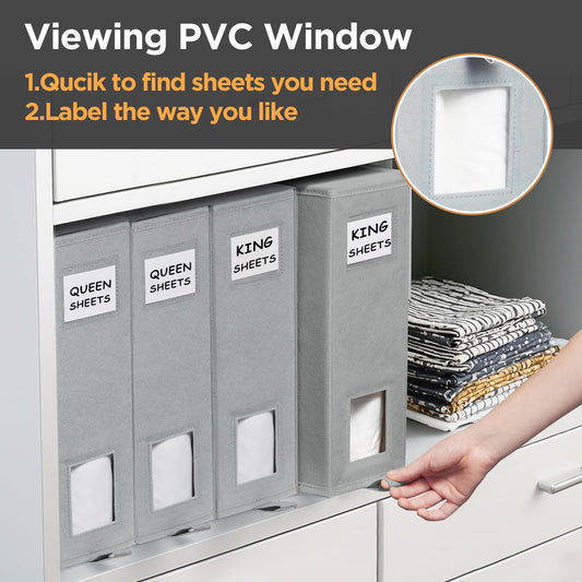 Paquete de 4 Organizadores y Almacenamiento de Sábanas de Cama