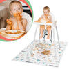 Minimono BLW - Tapete de salpicaduras para bebé debajo de la silla alta, 30 alfombrillas desechables e impermeables