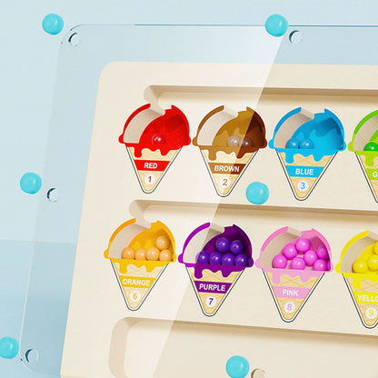 Juego de clasificación de colores: Laberintos numéricos de madera