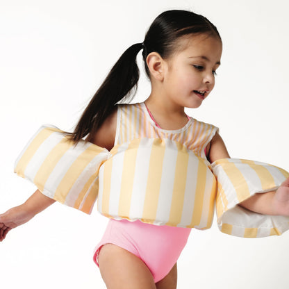 Chaleco de natación con bloques de color, chaleco salvavidas (33-55 libras)