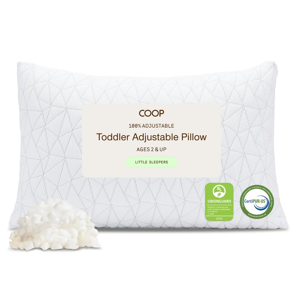Coop Home Goods Almohada ajustable original para niños pequeños, suave, transpirable, de 19 x 13 pulgadas
