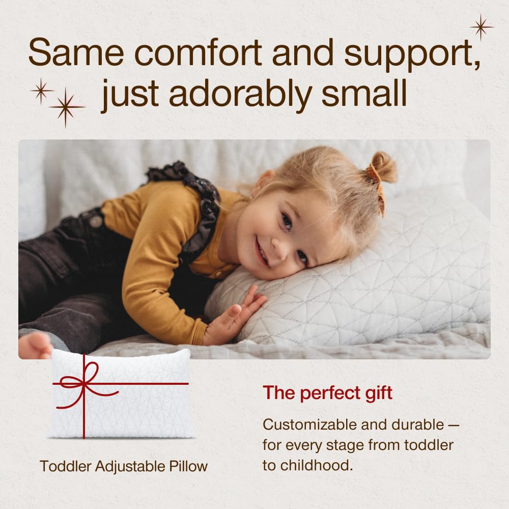 Coop Home Goods Almohada ajustable original para niños pequeños, suave, transpirable, de 19 x 13 pulgadas