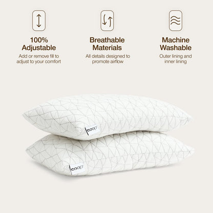 Coop Home Goods Almohada ajustable original para niños pequeños, suave, transpirable, de 19 x 13 pulgadas