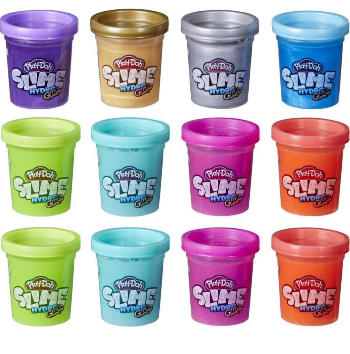 Play-Doh Slime HydroGlitz 12 Multipack de colores metálicos surtidos