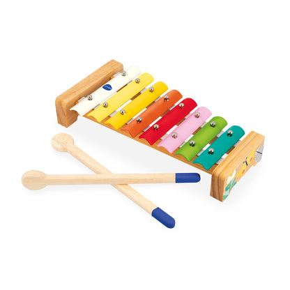 Janod - Juego de música Gioia con pandereta, grabadora, maracas y xilófono - 15 pulgadas de largo