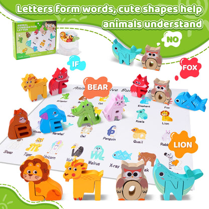 Rompecabezas de madera para niños pequeños, juguetes Montessori ABC