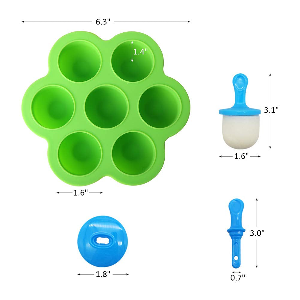 Mini molde de silicona para paletas, 7 cavidades