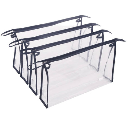 Organizador multiusos de vinilo transparente impermeable con cremallera