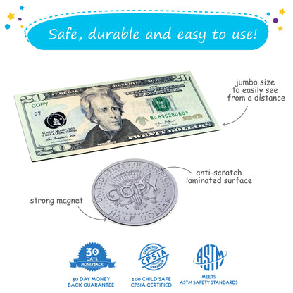 48 piezas de dinero magnético grande de doble cara