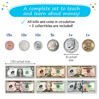 48 piezas de dinero magnético grande de doble cara