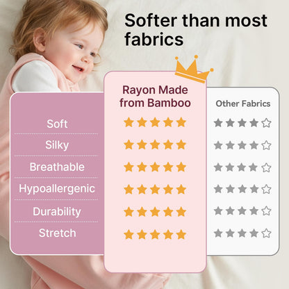 Easyfi saco de dormir súper suave de rayón hecho de bambú, 0-6 meses, 1.0tog