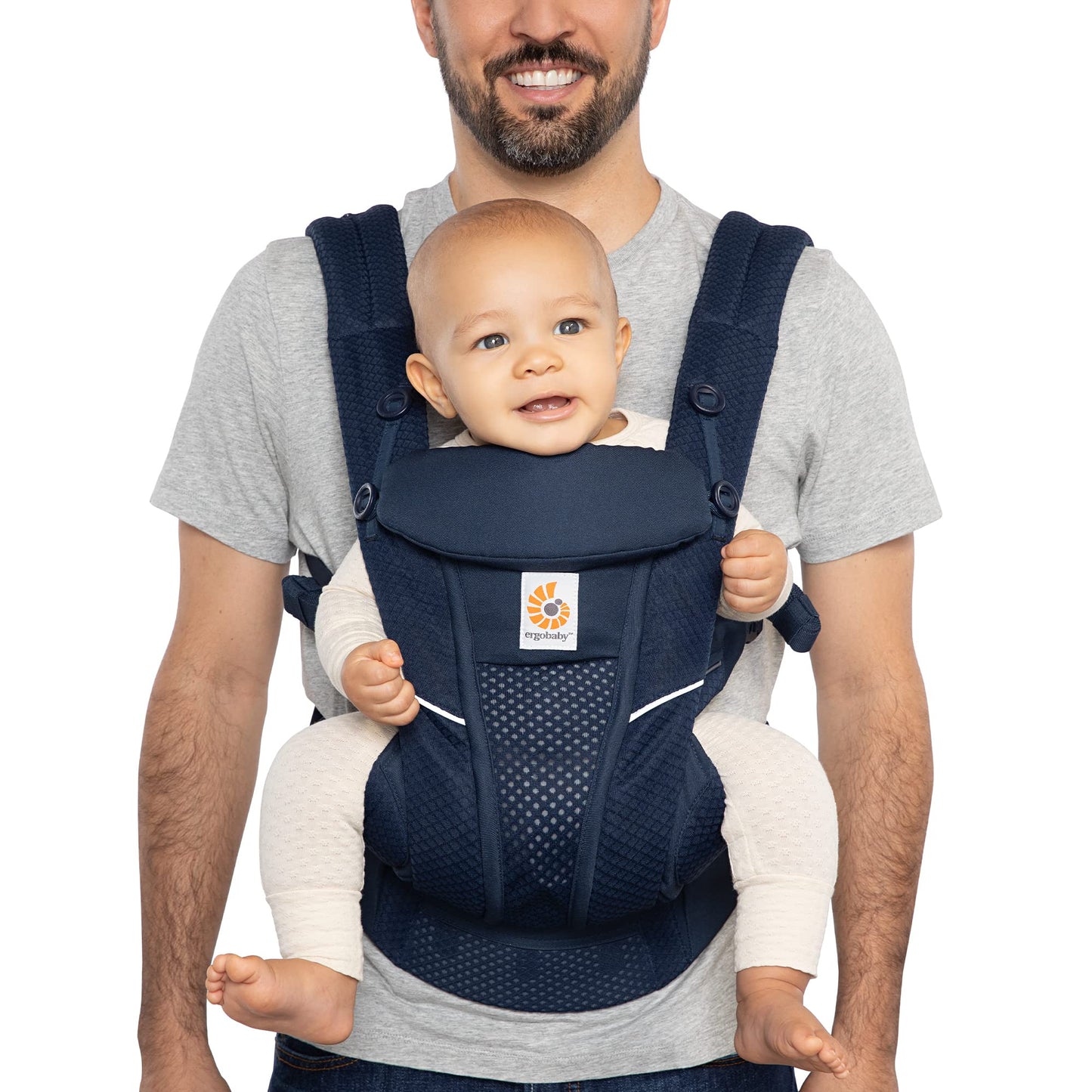 Ergobaby Portabebés de malla transpirable con soporte lumbar mejorado y flujo de aire (7-45 libras)