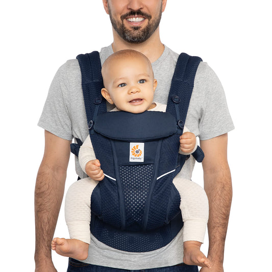Ergobaby Portabebés de malla transpirable con soporte lumbar mejorado y flujo de aire (7-45 libras)