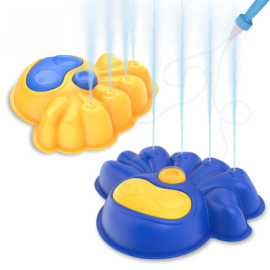 Aspersor de agua 2 en 1 para niños y piedra de equilibrio - Juguete de jardín de pulpo brillante con luces LED