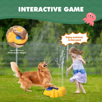 Aspersor de agua 2 en 1 para niños y piedra de equilibrio - Juguete de jardín de pulpo brillante con luces LED