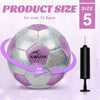 Balón de fútbol con purpurina, rosa, morado y plateado