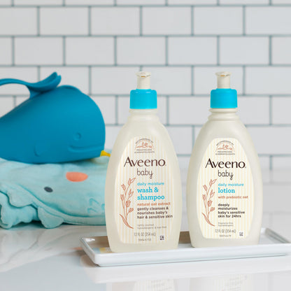 Aveeno Baby Set de regalo de cuidado diario con extracto de avena y avena prebiótica