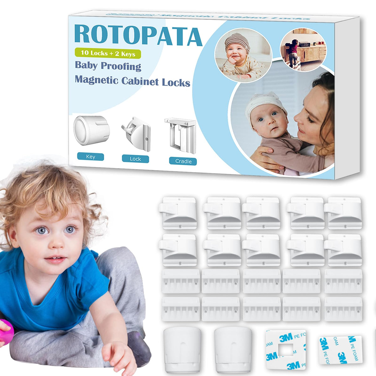 ROTOPATA Cerraduras magnéticas para armarios de bebé