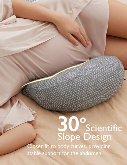 Momcozy Almohada portátil de embarazo – Soporte de maternidad en forma de W para dormir de lado