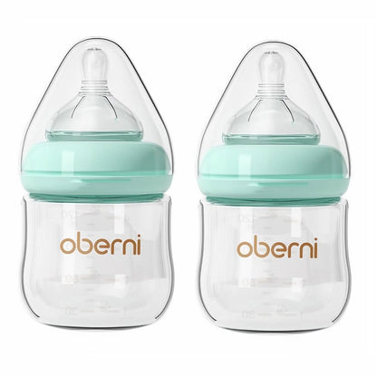Oberni Biberones de cristal, biberón anticólico, 0-6 meses
