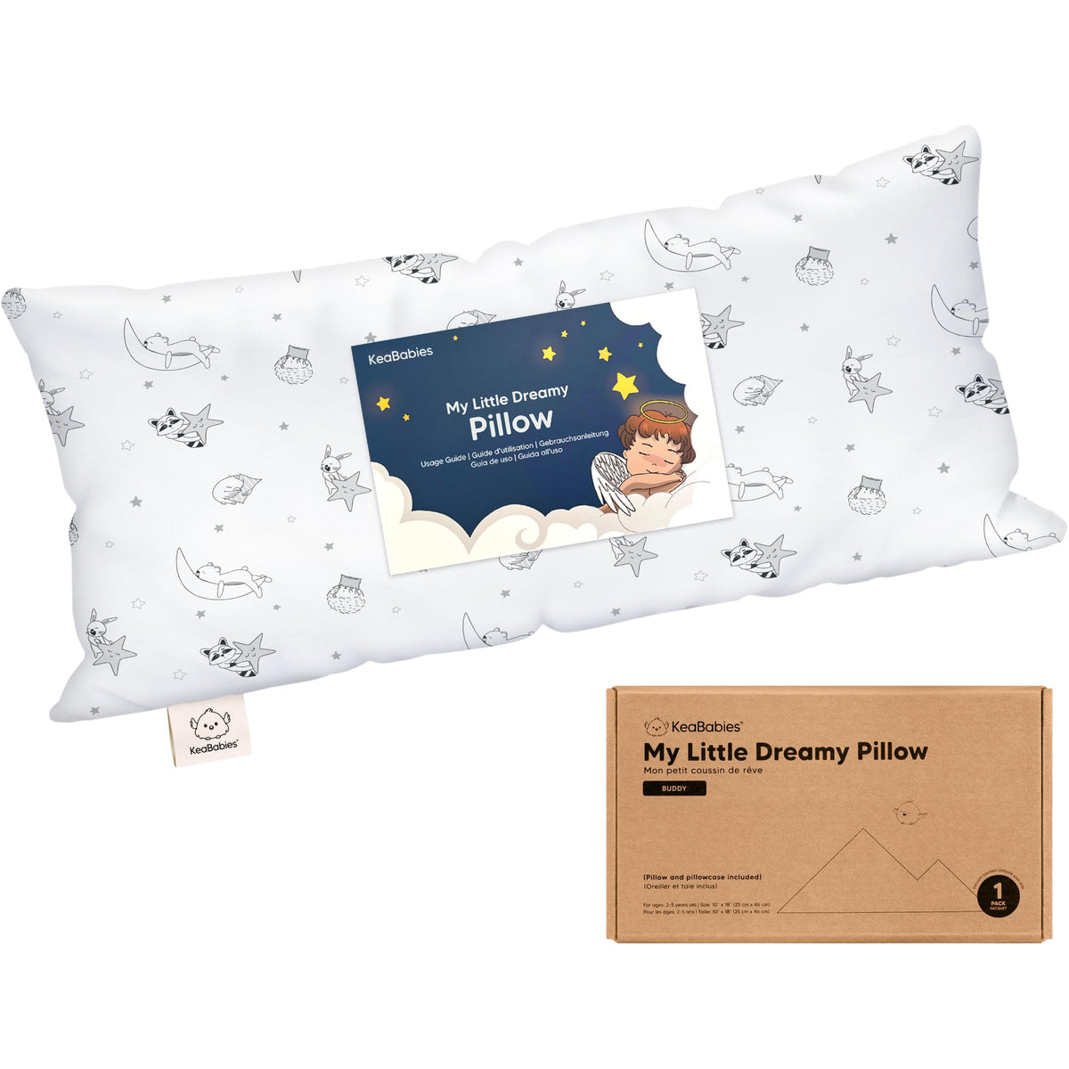 KeaBabies almohada para niños pequeños con funda - 10x18 My Little Dreamy