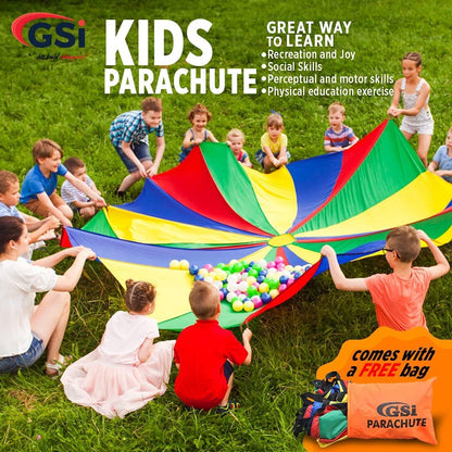 Paracaídas de juego para niños, paracaídas arcoíris, juego de tienda de campaña para niños, 1.83m