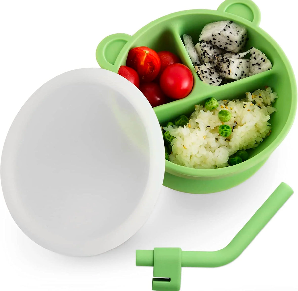 Synpos Bear Shape Toddler Plate | 100% Silicona de Grado Alimenticio