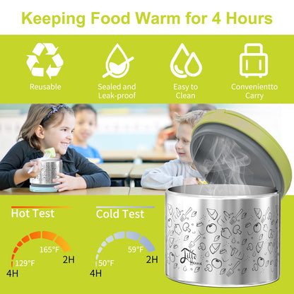 Lille home juego de loncheras aisladas al vacío para mantener la comida caliente durante 6 a 8 horas