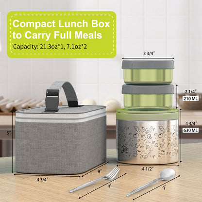 Lille home juego de loncheras aisladas al vacío para mantener la comida caliente durante 6 a 8 horas
