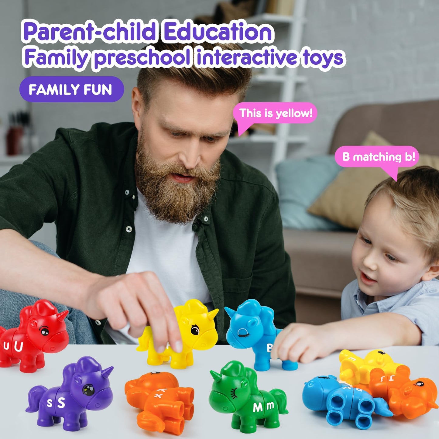 Juguetes Montessori de letras a juego para niños pequeños