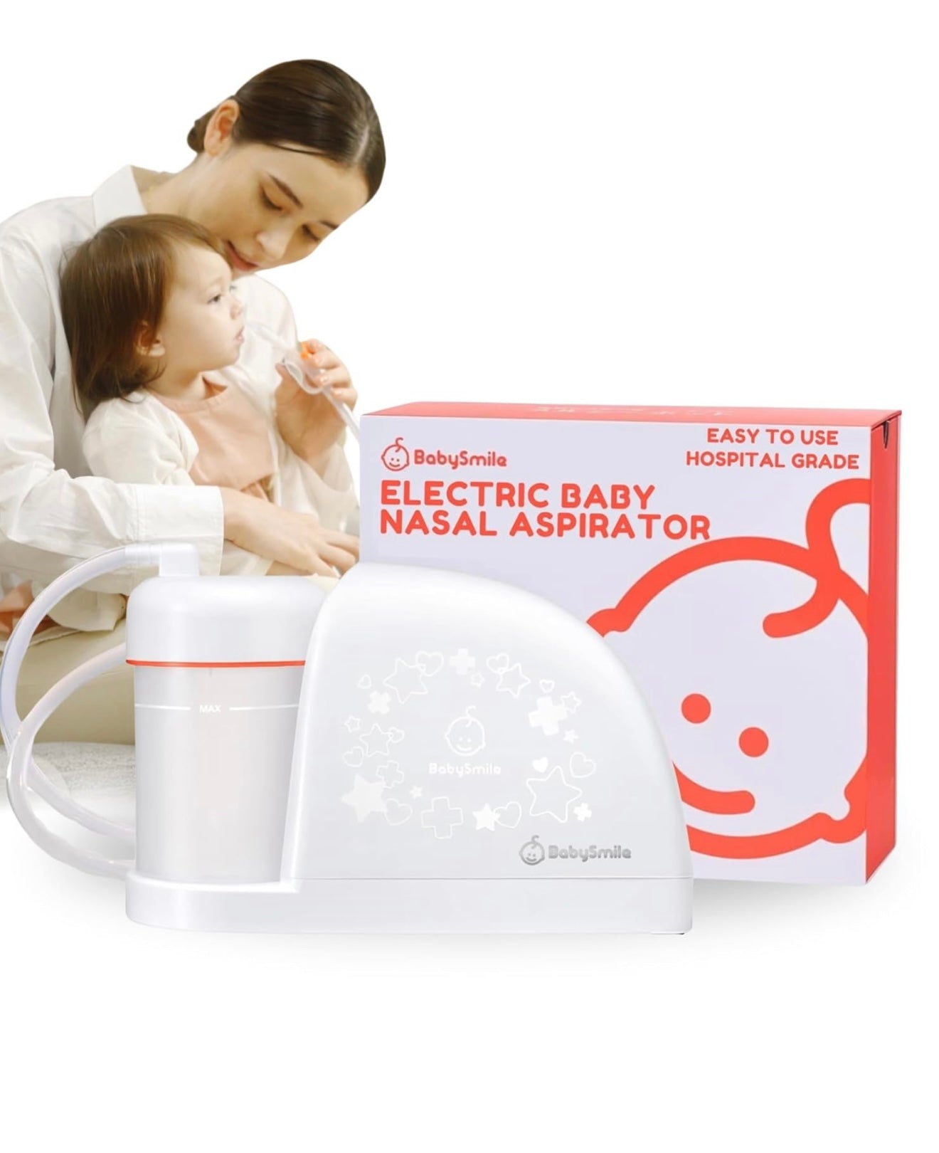 BabySmile Aspirador nasal para bebés sin BPA y succión 3 veces más fuerte