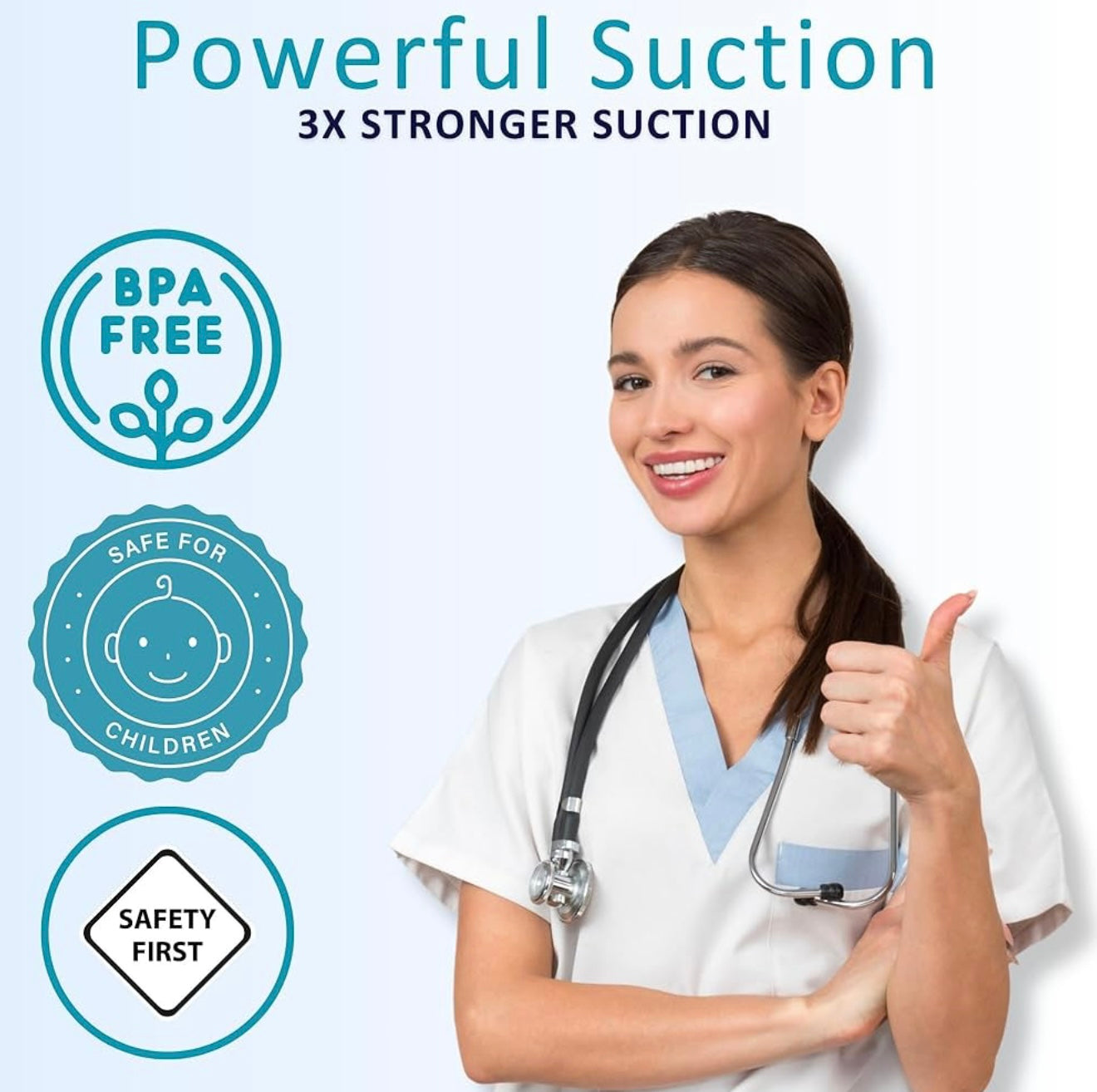 BabySmile Aspirador nasal para bebés sin BPA y succión 3 veces más fuerte