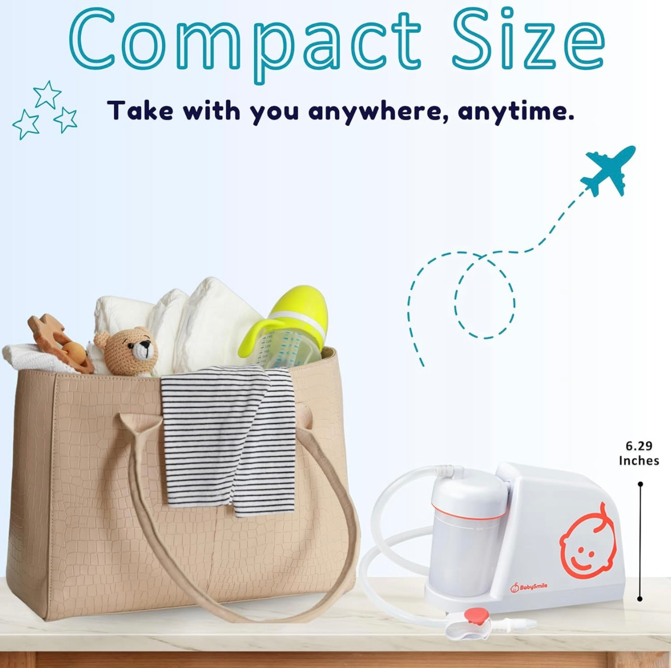BabySmile Aspirador nasal para bebés sin BPA y succión 3 veces más fuerte