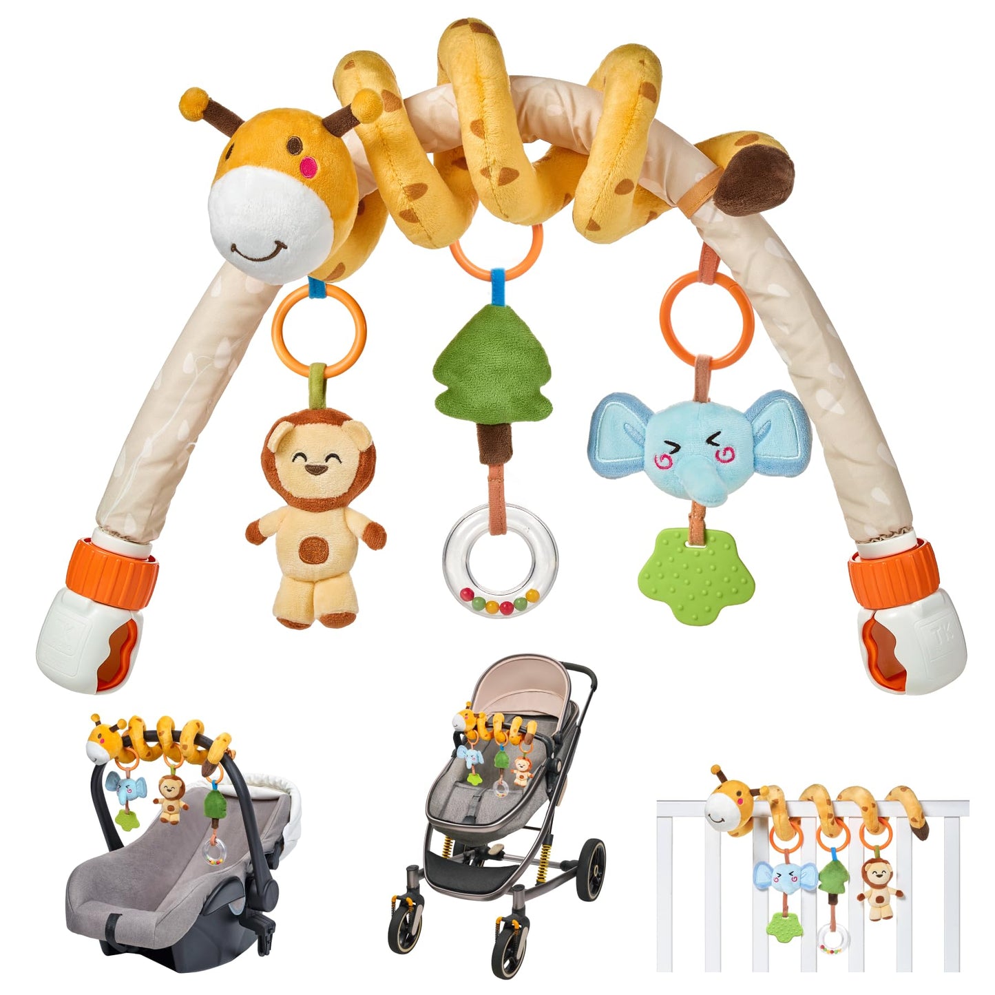 TUMAMA - Juguete de arco para cochecito de bebé, móvil portátil para bebés