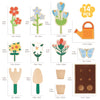 Juego de jardín de flores de madera para niños pequeños de 3 años en adelante