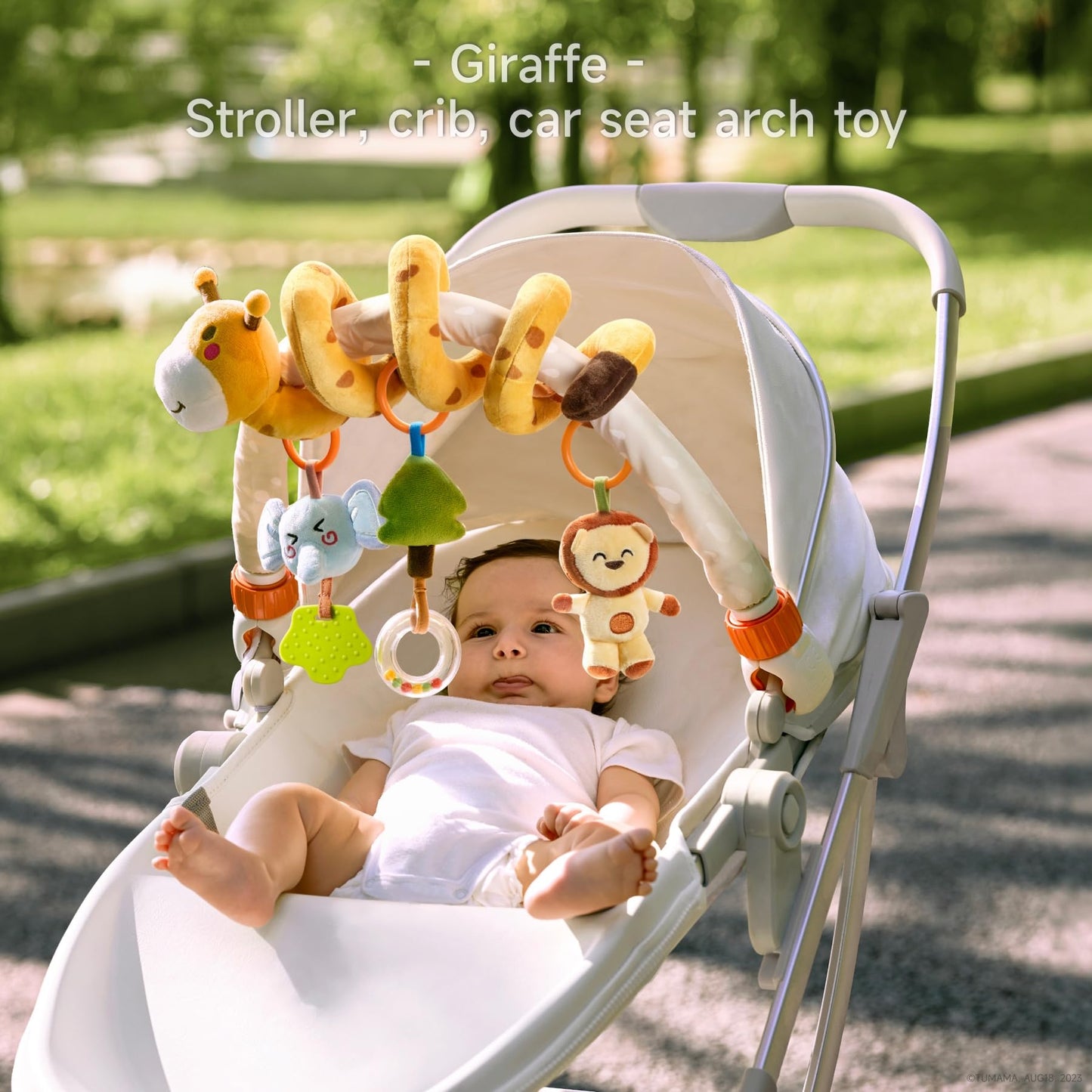 TUMAMA - Juguete de arco para cochecito de bebé, móvil portátil para bebés