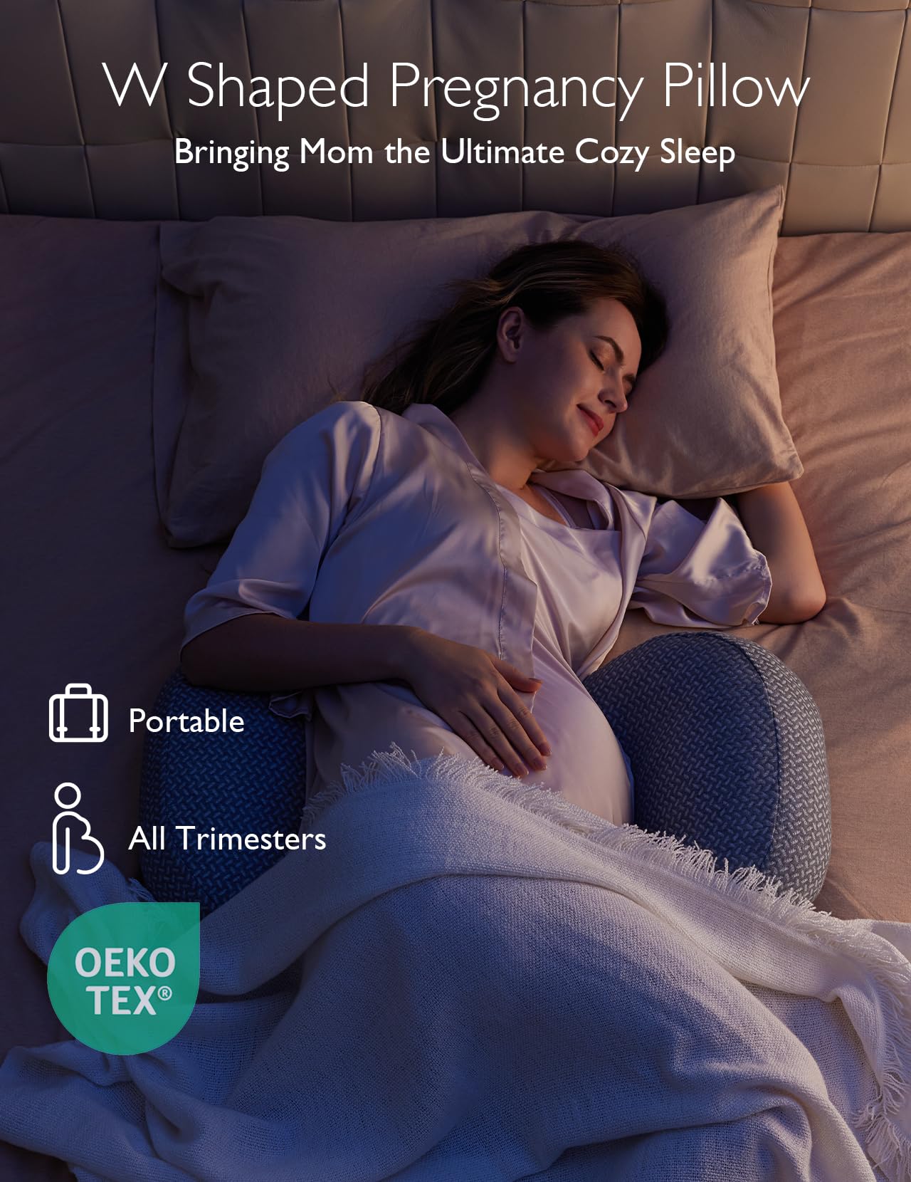 Almohada de embarazo portátil Momcozy para dormir