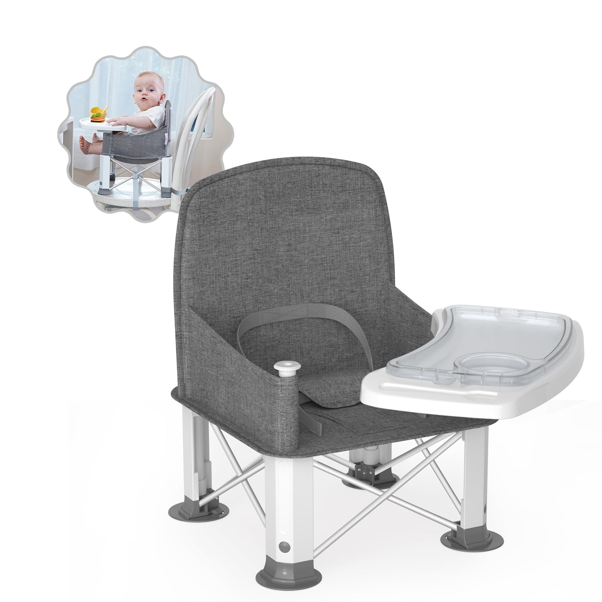 Babybond Asiento elevador de viaje para bebé con bandeja doble