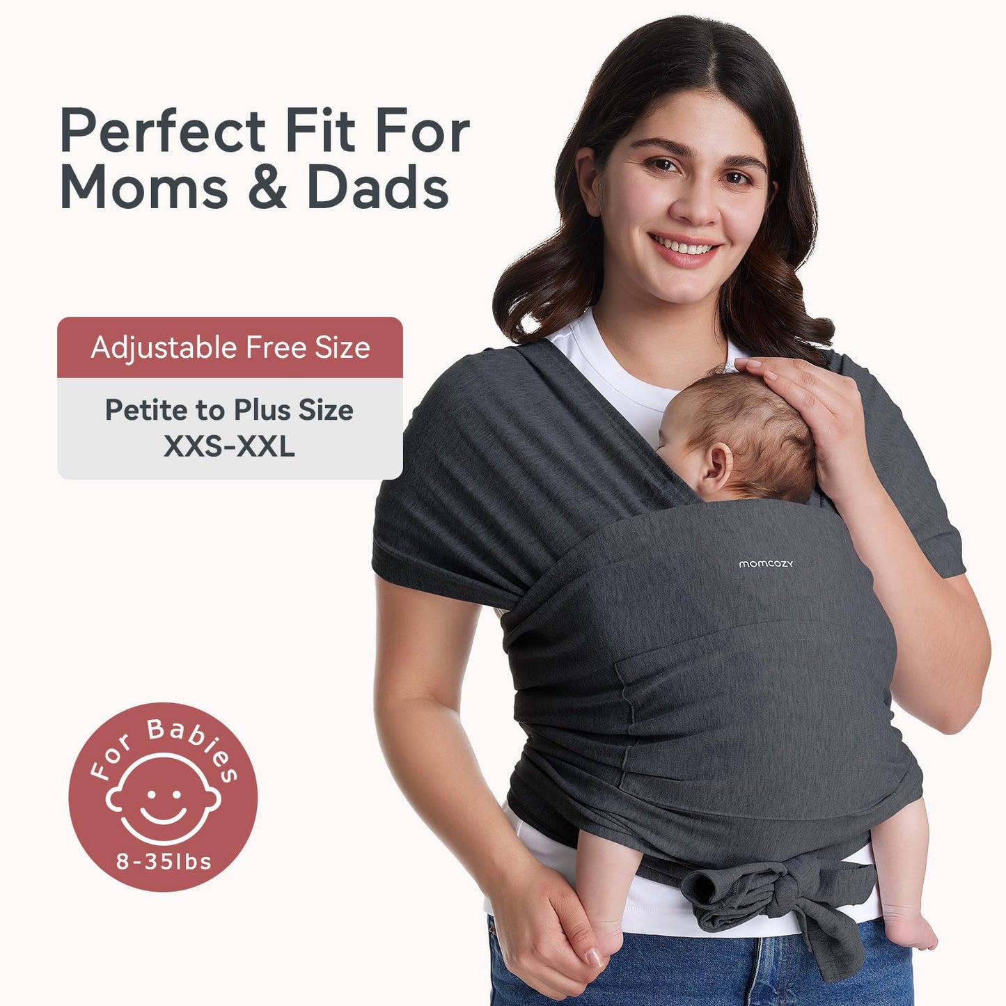 Momcozy Fular Portabebés, Canguro de bebé elástico fácil de usar