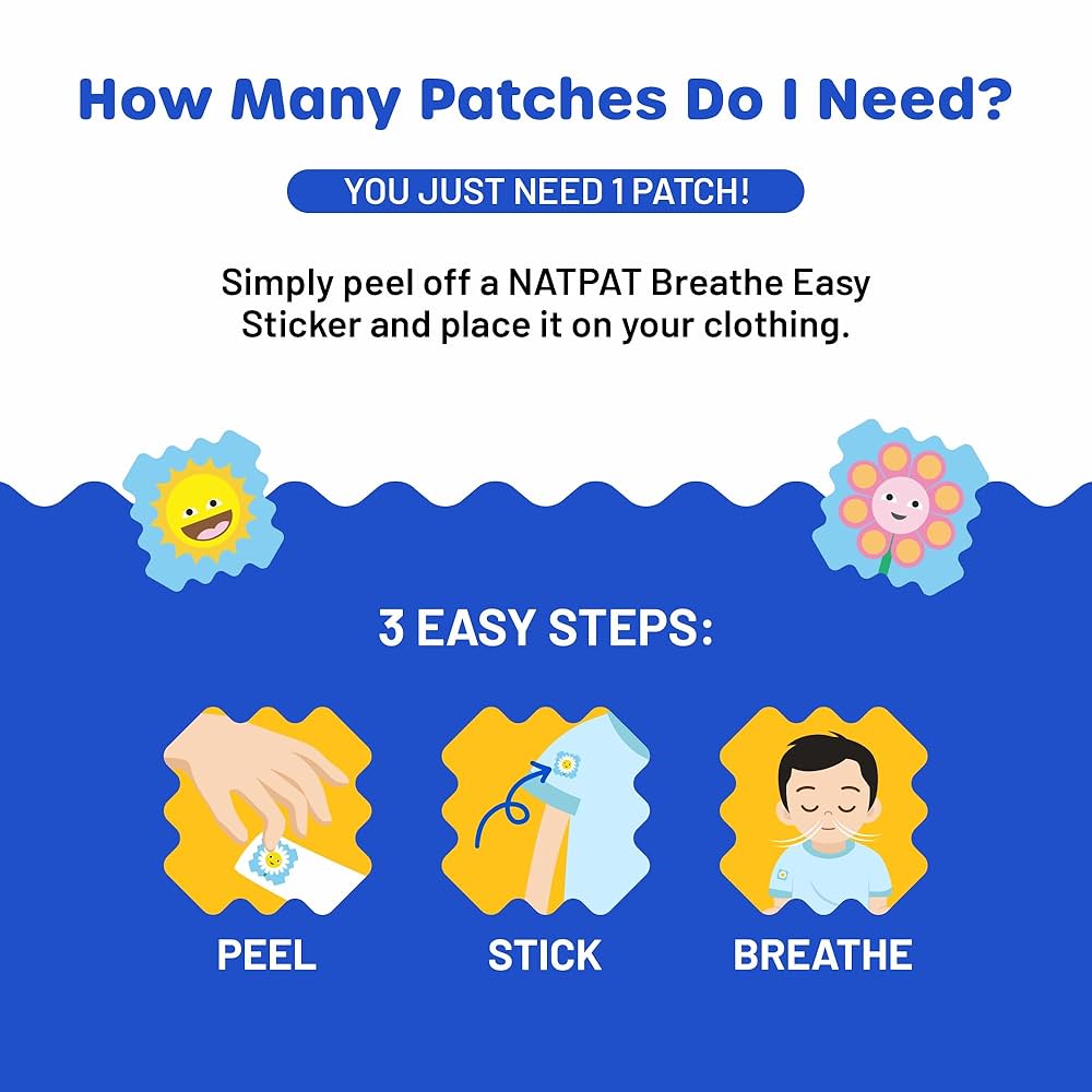 NATPAT - Calcomanías Breathe Easy – Parche tapado para niños y adultos