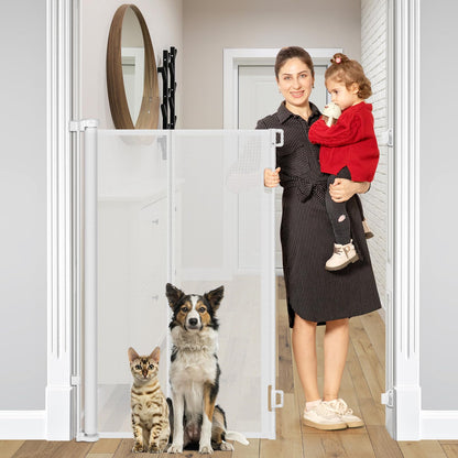 Puerta reforzada para bebés extra alta de 48 pulgadas con varillas de apoyo