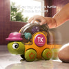 TUMAMA Juguete de baño de tortuga con 3 juguetes de cuerda, rueda de agua giratoria/ojos