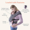 Ergobaby Embrace - Portabebés acogedor para recién nacido (7-25 libras), punto Ponte, azul Oxford