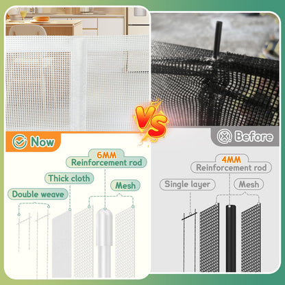 Puertas retráctiles para bebés extra anchas de 150 x 34 pulgadas de alto para gran apertura