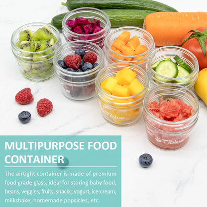 Juego de 12 recipientes de vidrio para almacenamiento de alimentos para bebés