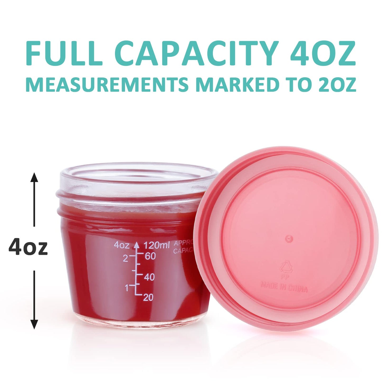 Juego de 12 recipientes de vidrio para almacenamiento de alimentos para bebés